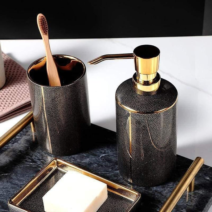 Modern Bathroom Soap Dispenser Dish Toothbrush Holder Set Accessories