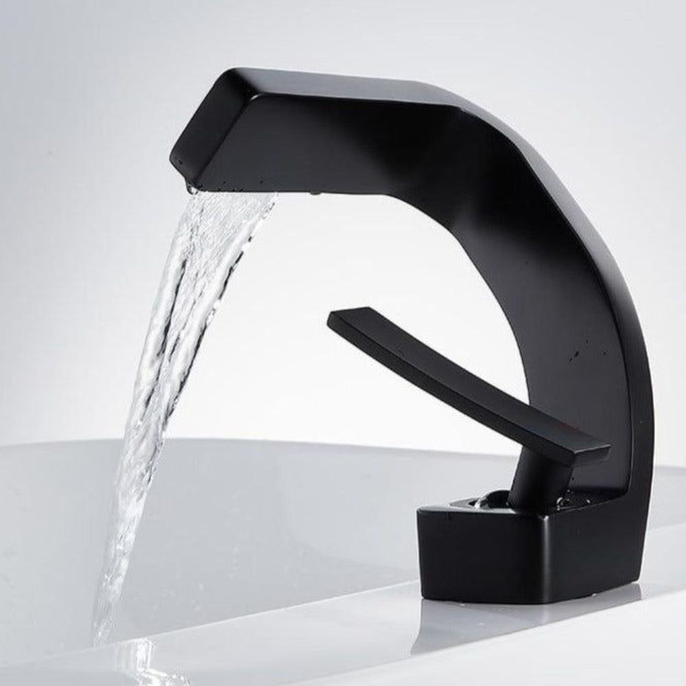 Modern Curved Kitchen Faucet Single Handle Swivel Spout