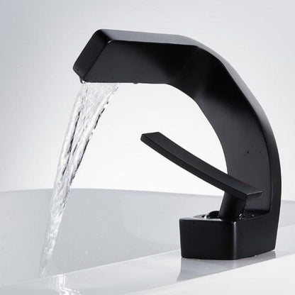 Modern Curved Kitchen Faucet Single Handle Swivel Spout