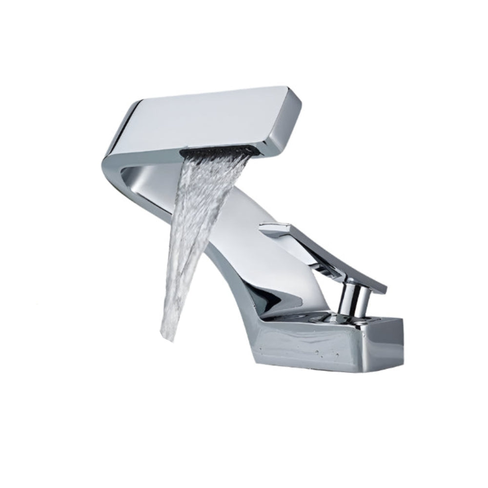 Modern Curved Kitchen Faucet Single Handle Swivel Spout