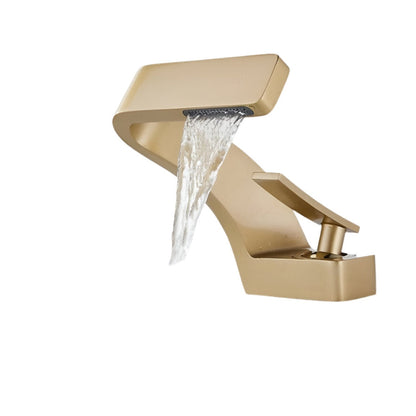 Modern Curved Kitchen Faucet Single Handle Swivel Spout