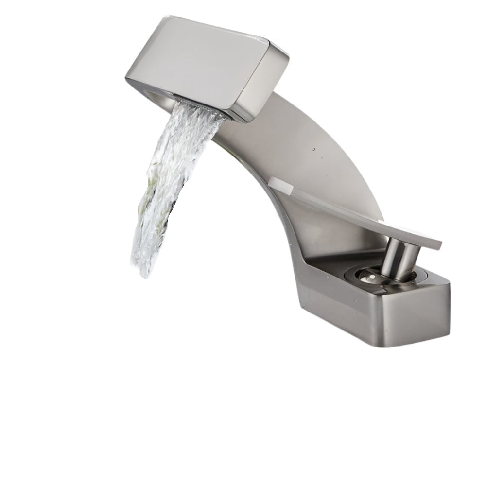 Modern Curved Kitchen Faucet Single Handle Swivel Spout