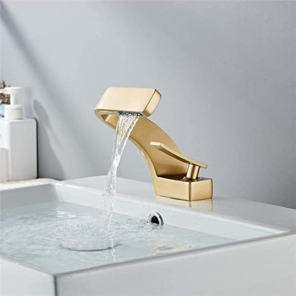Modern Curved Kitchen Faucet Single Handle Swivel Spout
