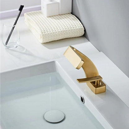 Modern Curved Kitchen Faucet Single Handle Swivel Spout
