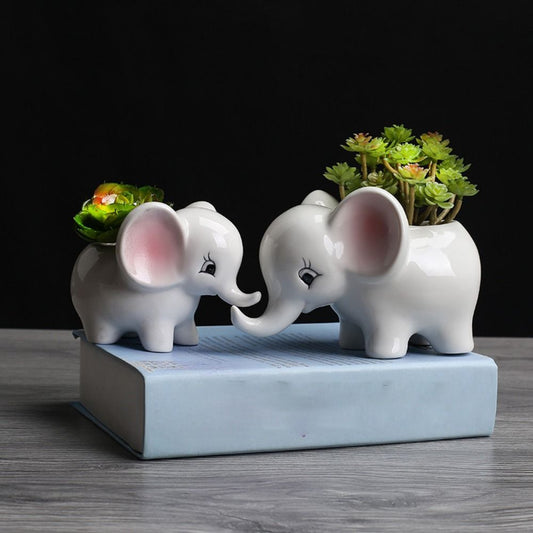 Modern Elephant Planter Pot Sculptural Indoor Flower Plant Holder Decor