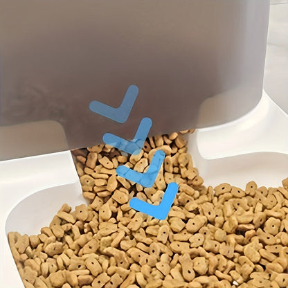 Modern Elevated Pet Feeding Station with Transparent Food Storage Dual Bowl Dog and Cat Feeder