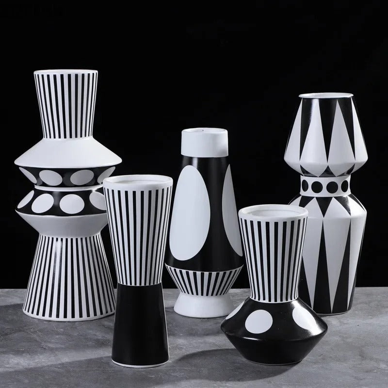 Modern Geometric Vase Decorative Flower Arrangement Home Decor Accent