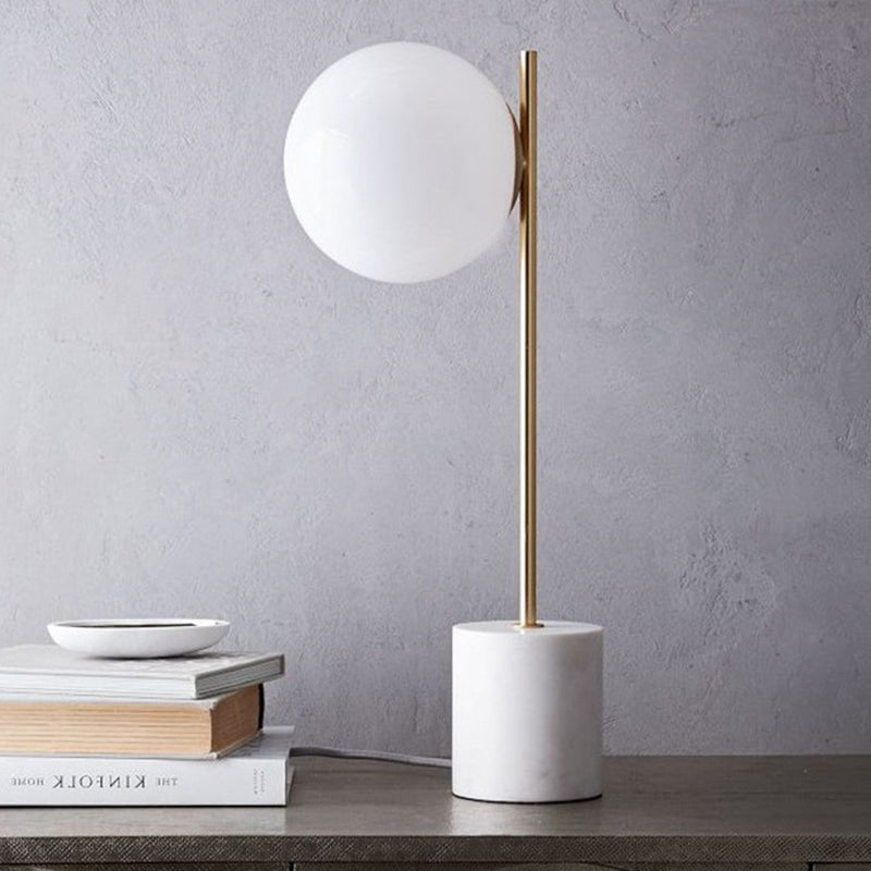 Modern Globe Table Lamp Marble Base Bedside Lamp Decorative Desk Light