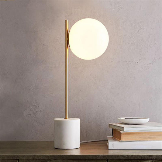 Modern Globe Table Lamp Marble Base Bedside Lamp Decorative Desk Light