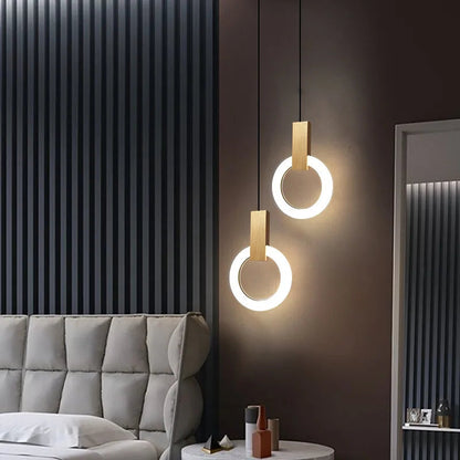 Modern LED Circular Pendant Light Ring Ceiling Hanging Lamp Contemporary Energy Efficient Lighting Fixture