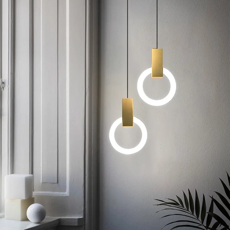 Modern LED Circular Pendant Light Ring Ceiling Hanging Lamp Contemporary Energy Efficient Lighting Fixture
