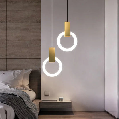 Modern LED Circular Pendant Light Ring Ceiling Hanging Lamp Contemporary Energy Efficient Lighting Fixture