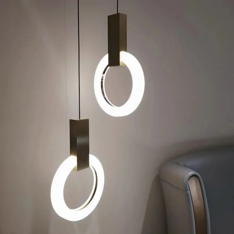 Modern LED Circular Pendant Light Ring Ceiling Hanging Lamp Contemporary Energy Efficient Lighting Fixture
