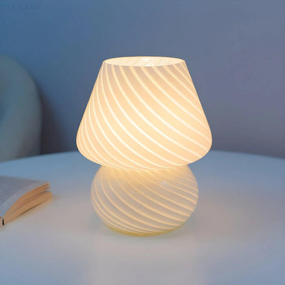 Modern LED Mushroom Glass Table Lamp Decorative Bedside Lamp Ambient Lighting