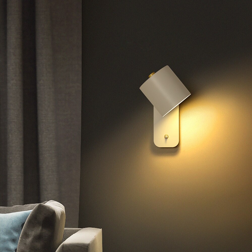 Modern LED Wall Lamp Switch Metal Design Indoor Lighting