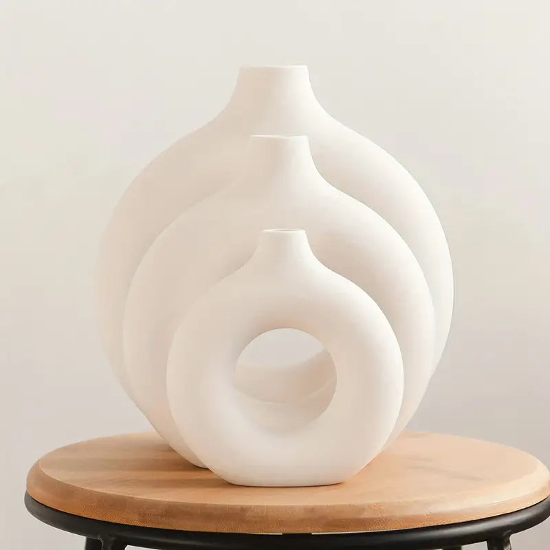 Modern Round Glass Vase Calm Elegant Home Decor Centerpiece