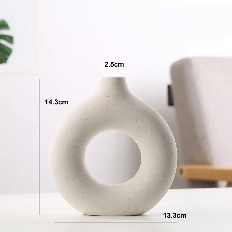 Modern Round Glass Vase Calm Elegant Home Decor Centerpiece