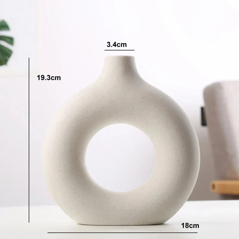 Modern Round Glass Vase Calm Elegant Home Decor Centerpiece