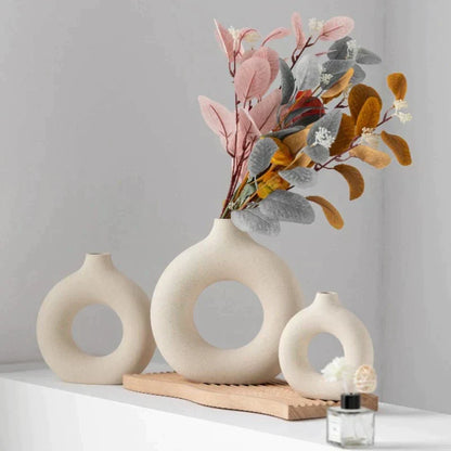 Modern Round Glass Vase Calm Elegant Home Decor Centerpiece