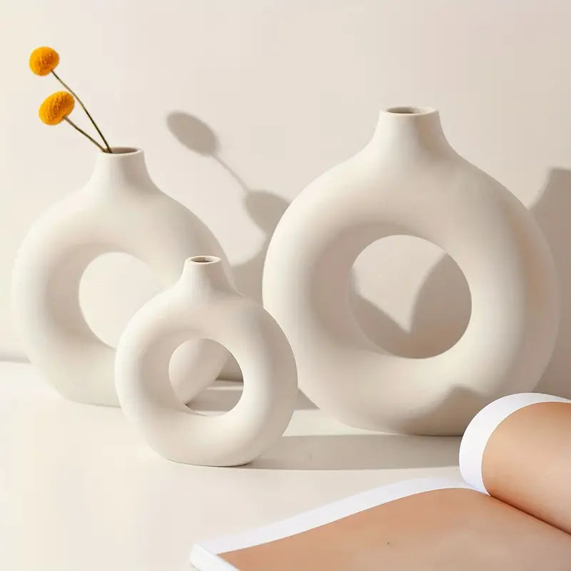 Modern Round Glass Vase Calm Elegant Home Decor Centerpiece