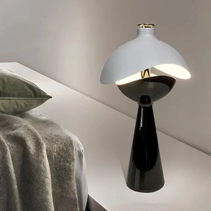 Modern Sculptural Table Lamp Layered Dome Design Wireless LED Ambient Bedside Lamp