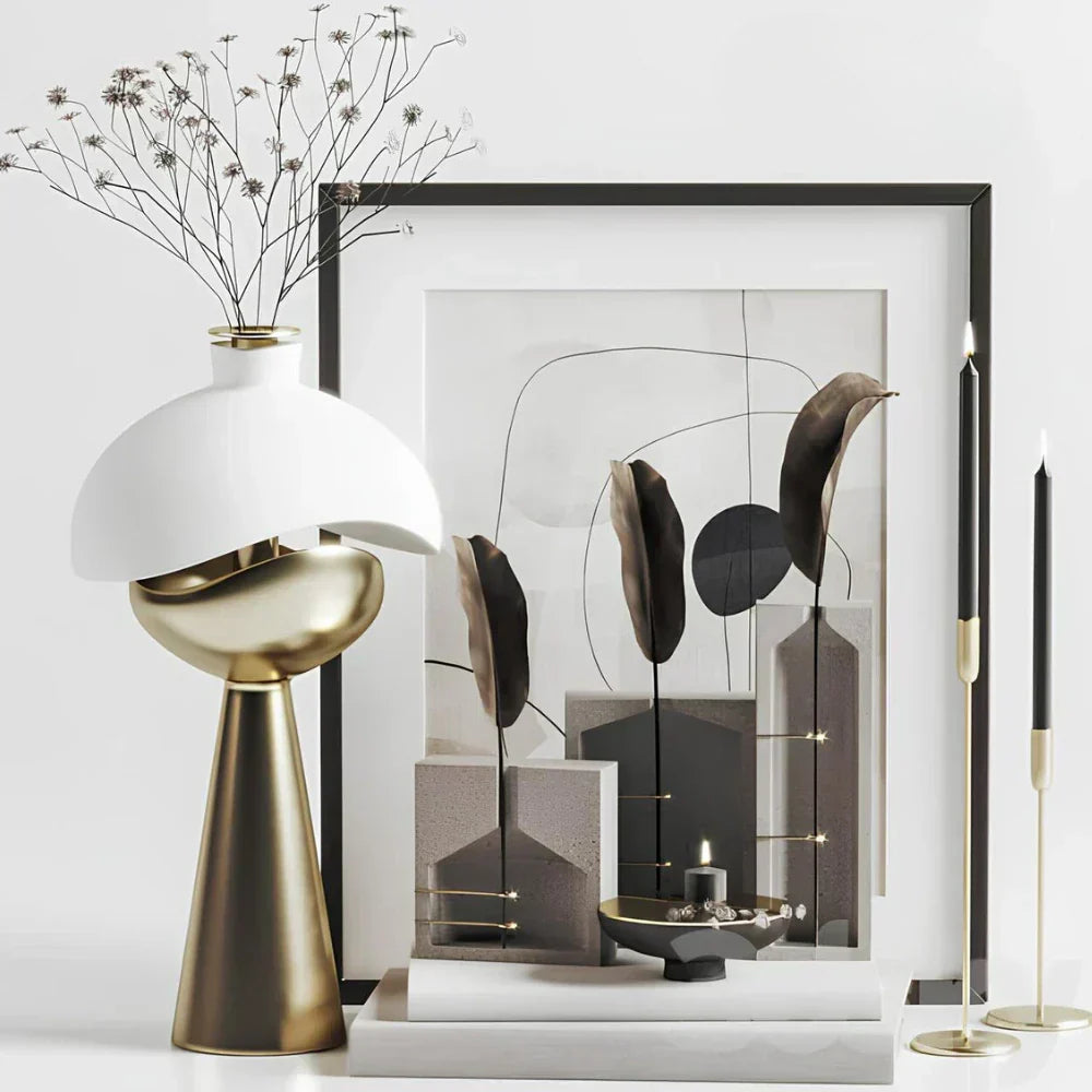 Modern Sculptural Table Lamp Layered Dome Design Wireless LED Ambient Bedside Lamp