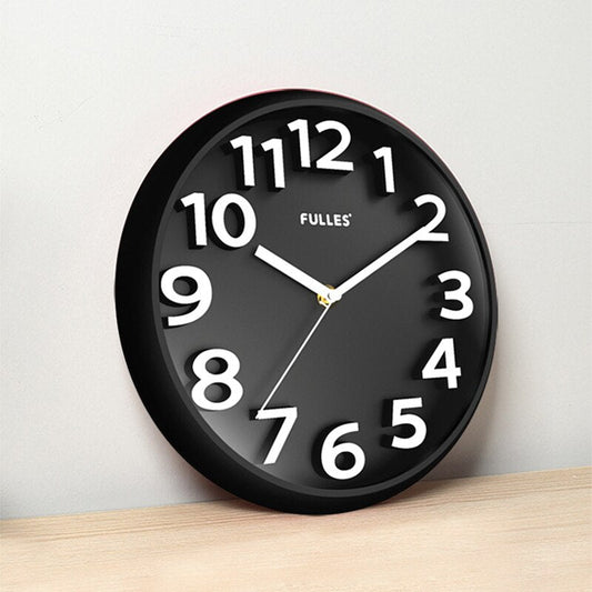 Modern Silent 3D Wall Clock Large Numbers Minimalist Non-Ticking Decorative Wall Clock
