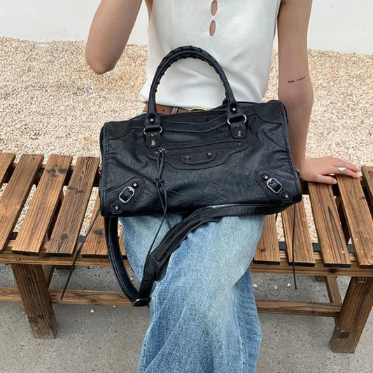 Modern Studded Shoulder Bag with Strap Large Capacity Fashion Crossbody Handbag