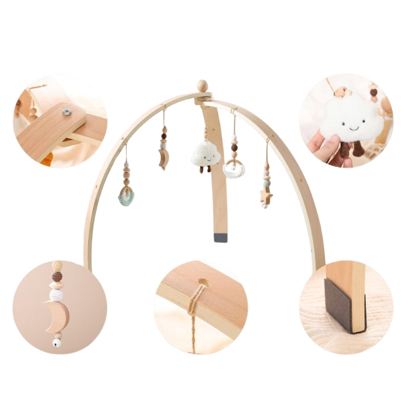 Montessori Baby Play Gym with Sensory Hanging Toys for Natural Motor Skill Development