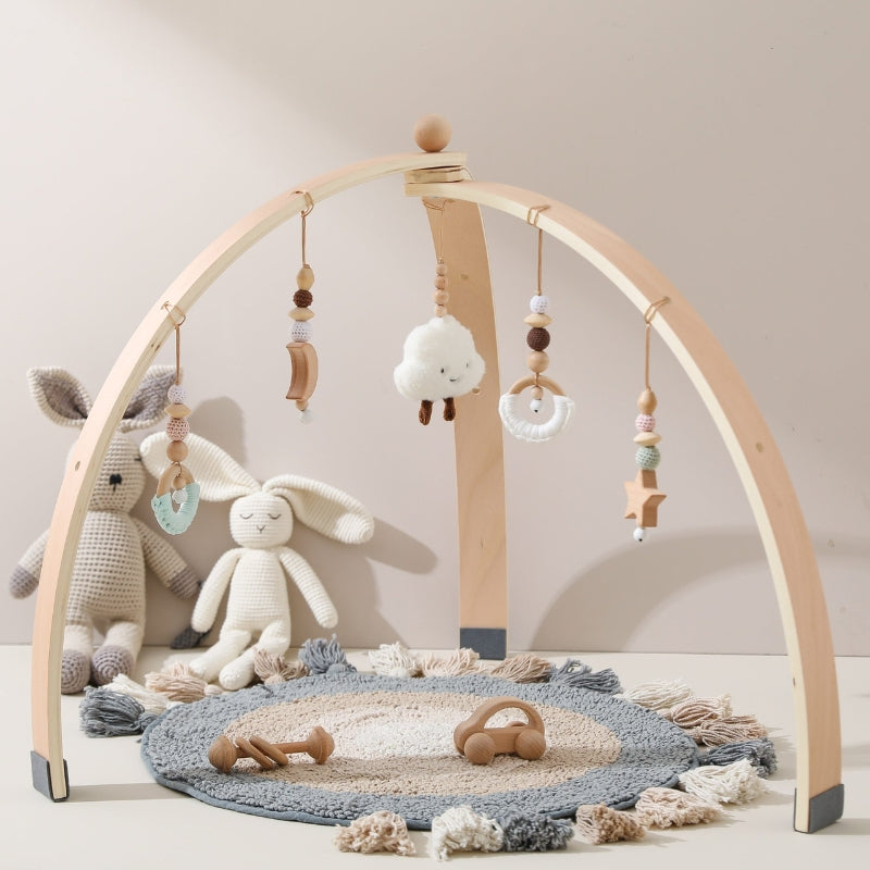 Montessori Baby Play Gym with Sensory Hanging Toys for Natural Motor Skill Development
