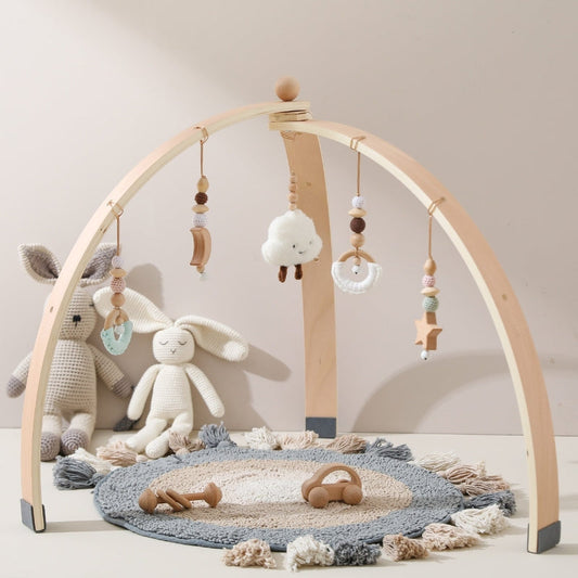 Montessori Baby Play Gym with Sensory Hanging Toys for Natural Motor Skill Development