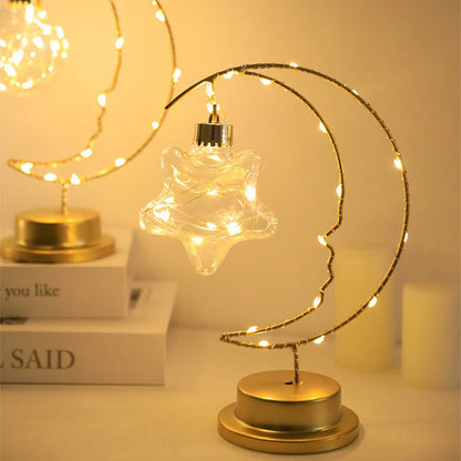 Moon Star Heart LED Table Lamp Decorative Modern Ambient Bedside Night Light