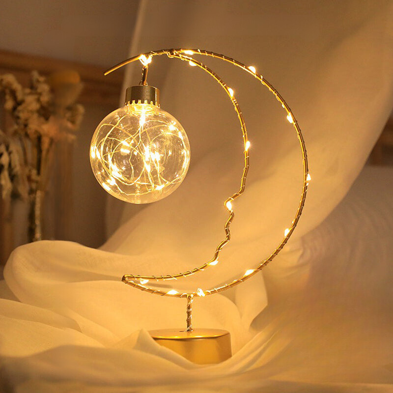 Moon Star Heart LED Table Lamp Decorative Modern Ambient Bedside Night Light