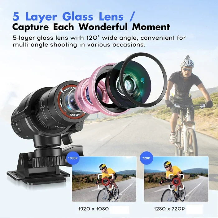 Motorcycle Helmet Action Camera Full HD Wide Angle Recording