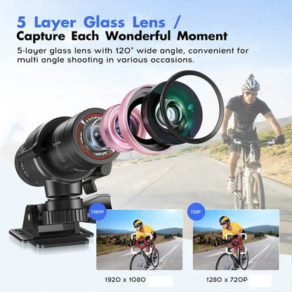Motorcycle Helmet Action Camera Full HD Wide Angle Recording