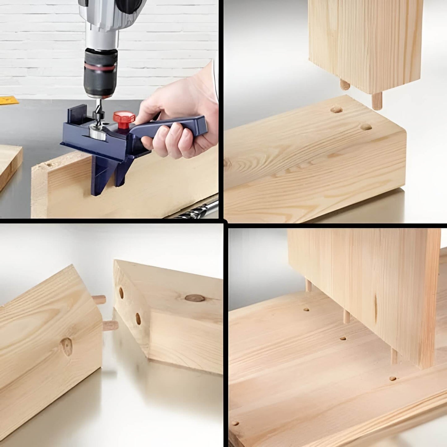 Multi Function Dowel Drill Guide Woodworking Drill Guide Jig for Accurate Straight Hole Drilling