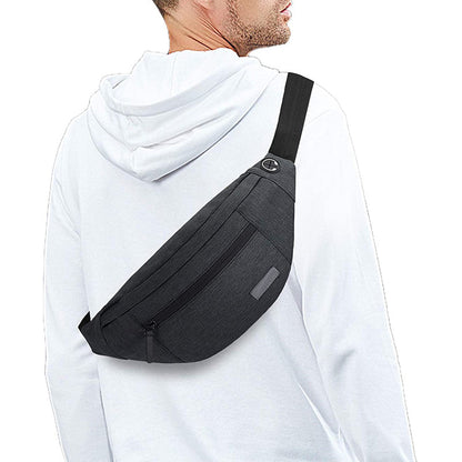Multifunction Crossbody Waist Bag with Zipper Pockets Adjustable Strap Belt Bag