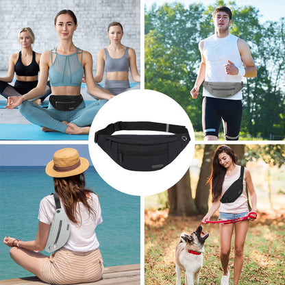 Multifunction Crossbody Waist Bag with Zipper Pockets Adjustable Strap Belt Bag
