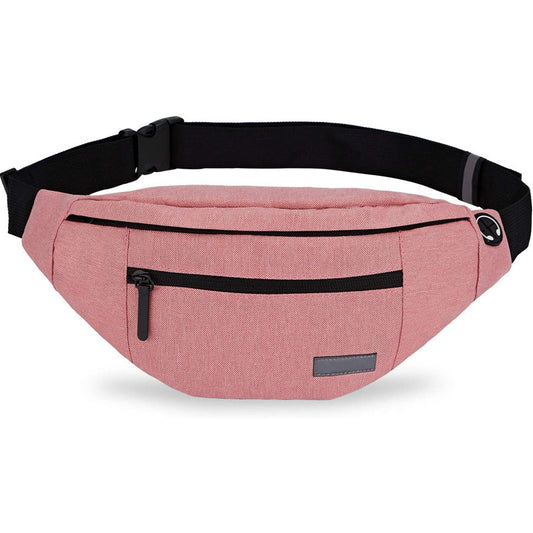 Multifunction Crossbody Waist Bag with Zipper Pockets Adjustable Strap Belt Bag