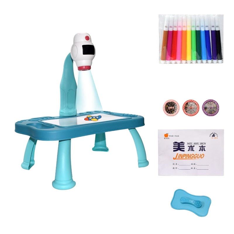Multifunction LED Drawing Board for Kids with Projector Light Effects and Music
