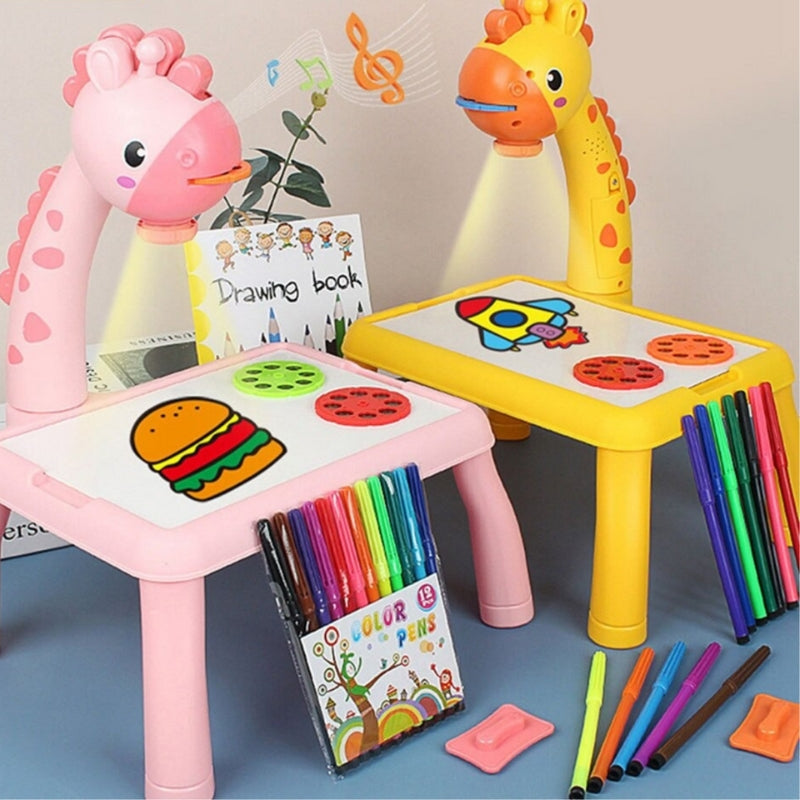 Multifunction LED Drawing Board for Kids with Projector Light Effects and Music