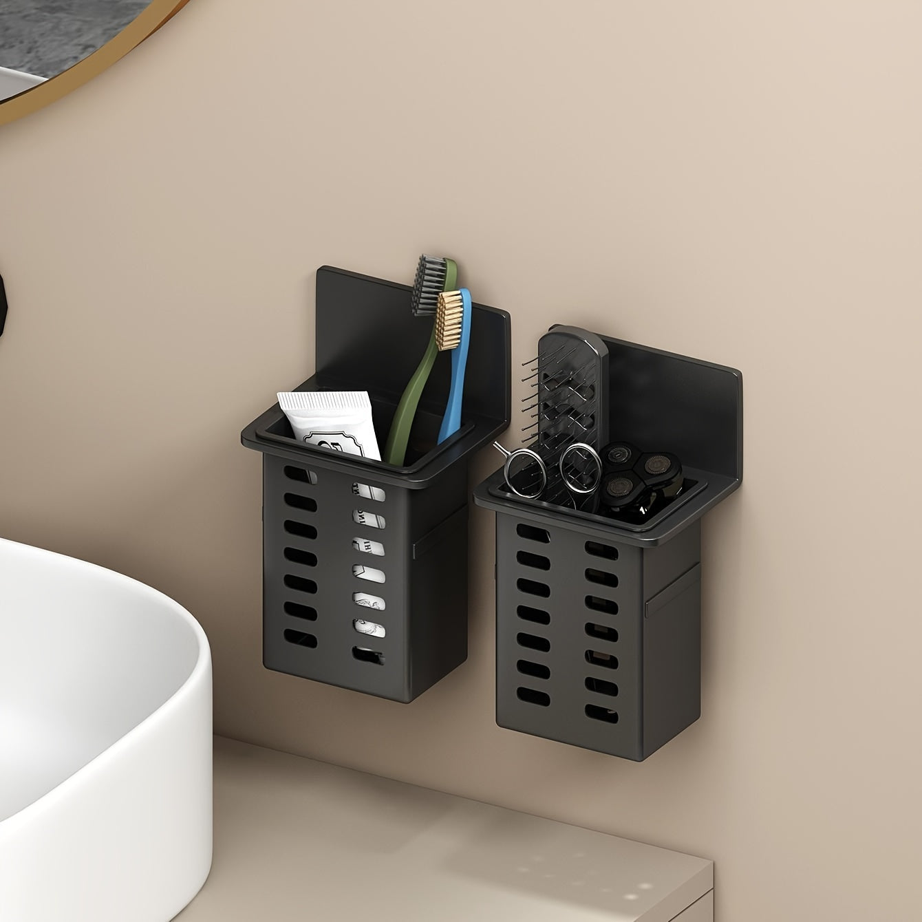 Multifunction Wall Shelf for Bathroom and Kitchen No Drill Self Adhesive Storage Rack
