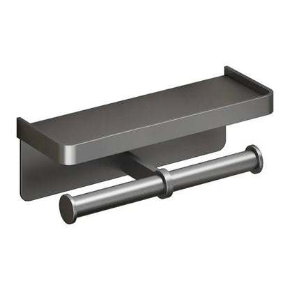 Multifunctional Toilet Paper Holder Bathroom Organizer Wall Mount Storage Shelf