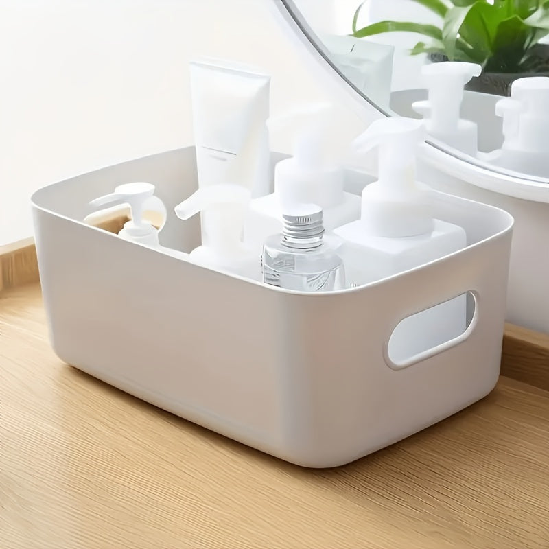 Multipurpose Storage Organizer Bins with Handles Set of 4 Plastic Home Organization Boxes