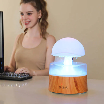 Mushroom Cloud Rain Humidifier Air Purifier Night Light