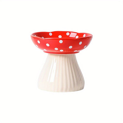 Mushroom Shape Cat Food Bowl Elevated Pet Feeding Dish Decorative Cat Feeding Bowl