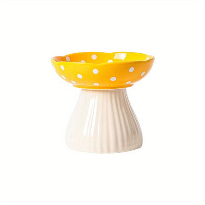 Mushroom Shape Cat Food Bowl Elevated Pet Feeding Dish Decorative Cat Feeding Bowl