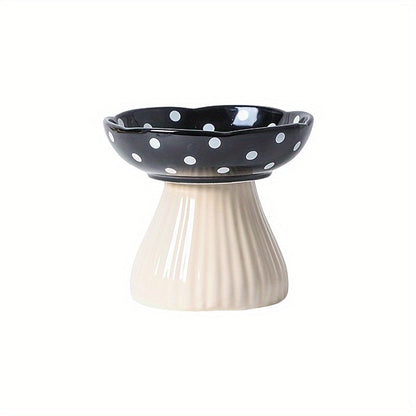 Mushroom Shape Cat Food Bowl Elevated Pet Feeding Dish Decorative Cat Feeding Bowl