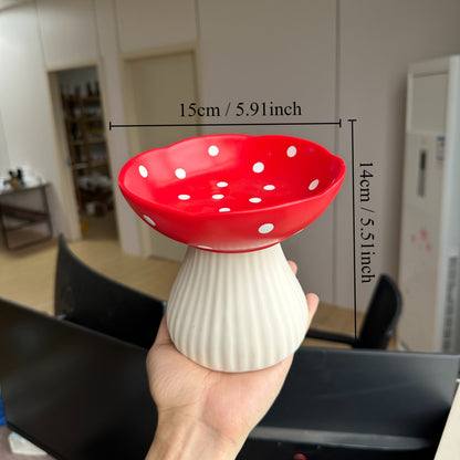 Mushroom Shape Cat Food Bowl Elevated Pet Feeding Dish Decorative Cat Feeding Bowl