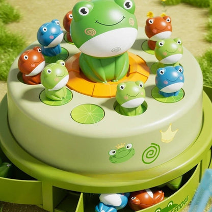 Musical Frog Toy Set With Jumping Frogs And Spinning Motion Game
